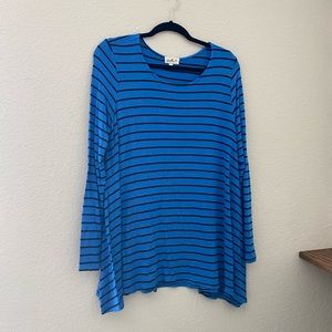 ANTHRO Blue and Black Striped Shirt
